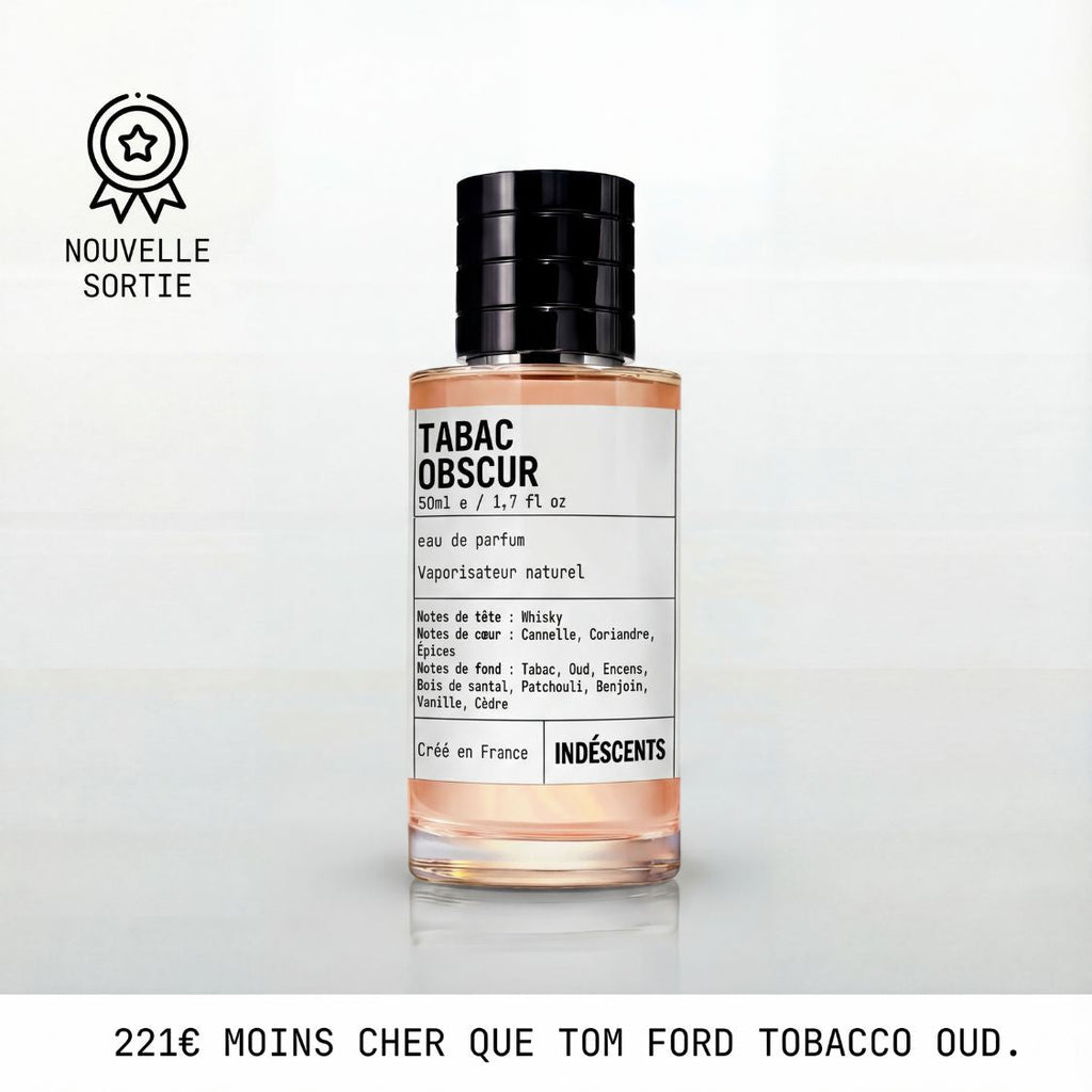 Flacon Tabac Obscur Indéscents, eau de parfum inspirée de Tom Ford Tobacco Oud