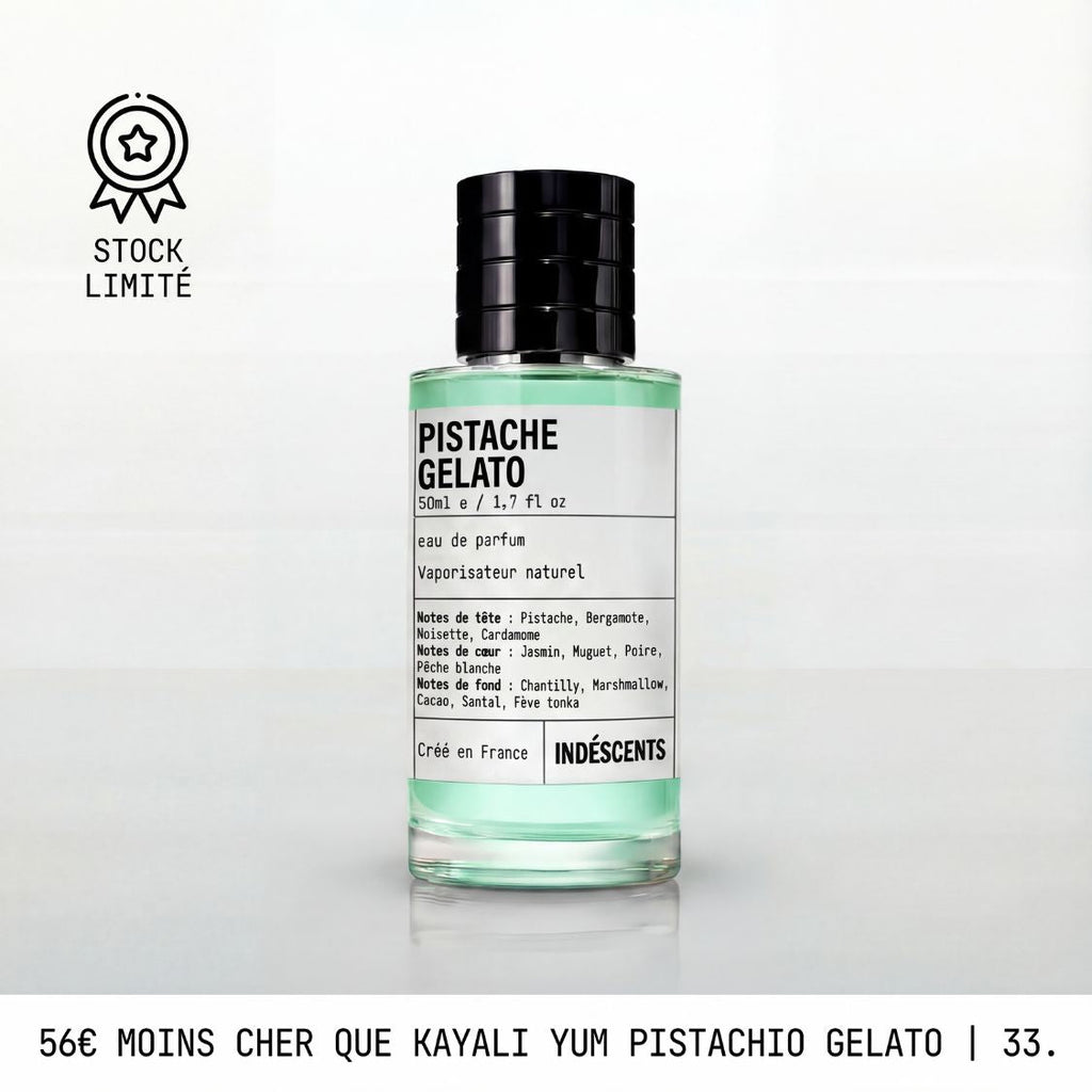 Flacon Pistache Gelato Indéscents, eau de parfum vert pistache inspirée de Kayali Yum Pistachio Gelato | 33