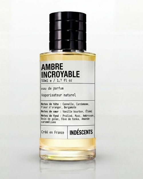 Flacon Ambre Incroyable Indéscents, eau de parfum gourmande inspirée de Parfums de Marly Althaïr, 50 ml
