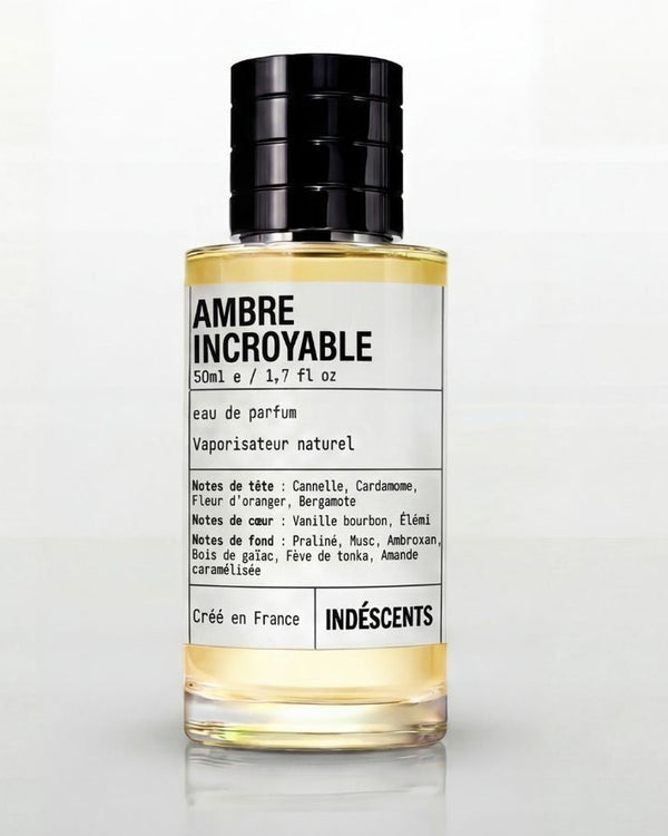 Flacon Ambre Incroyable Indéscents, eau de parfum gourmande inspirée de Parfums de Marly Althaïr, 50 ml