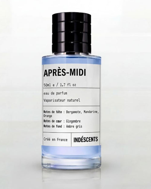 Flacon Après-Midi Indéscents, eau de parfum fraîche aux agrumes inspirée de Louis Vuitton Afternoon Swim, 50 ml