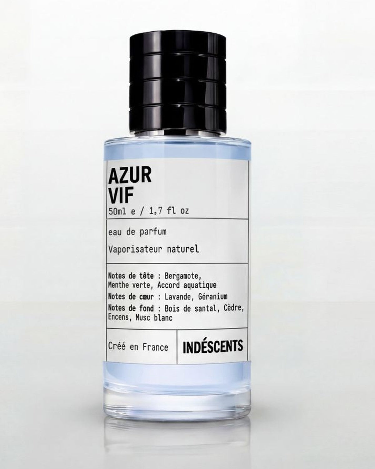 Flacon Azur Vif Indéscents, eau de parfum fraîche inspirée de Parfums de Marly Sedley, 50 ml