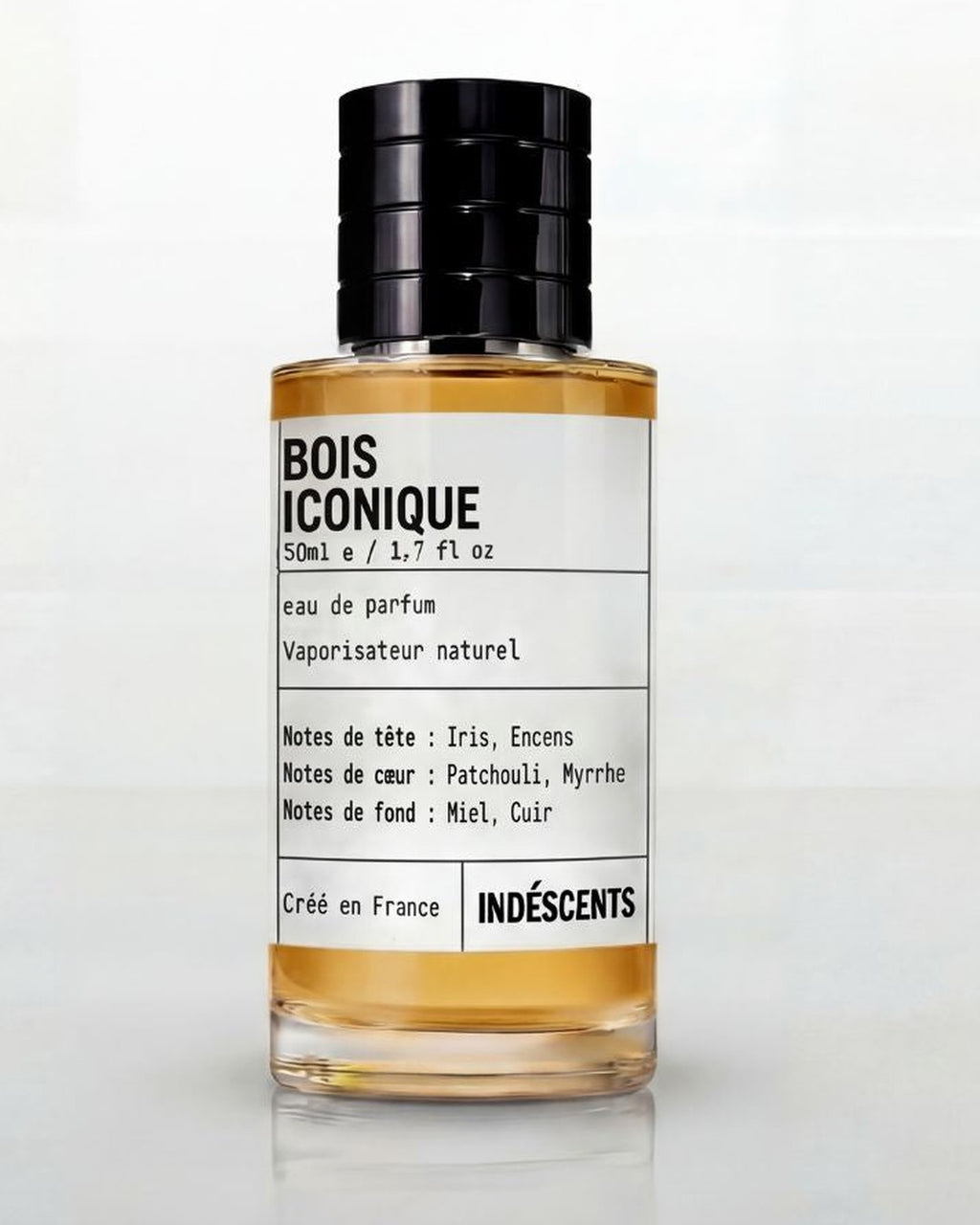 Flacon Bois Iconique Indéscents, eau de parfum boisée inspirée de Dior Bois d'Argent, 50 ml