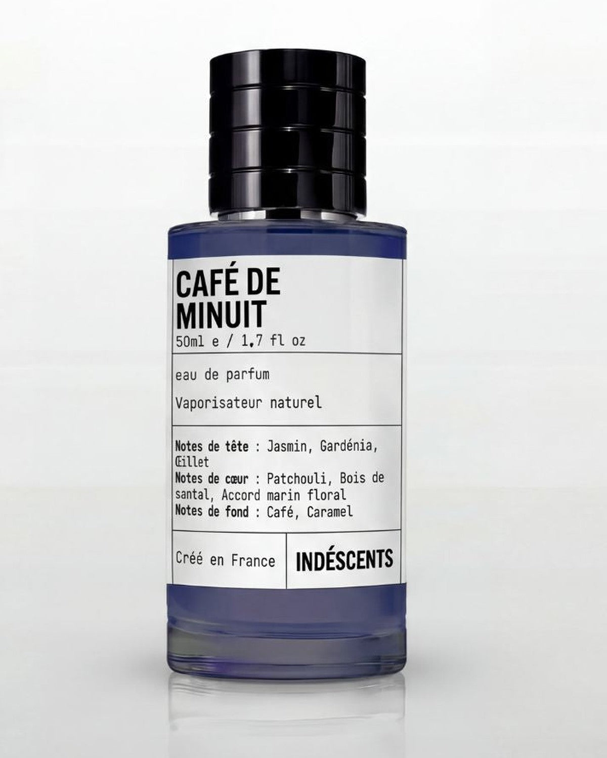 Flacon Café de Minuit Indéscents 50 ml, eau de parfum inspirée de Bond No. 9 New York Nights, notes café et jasmin