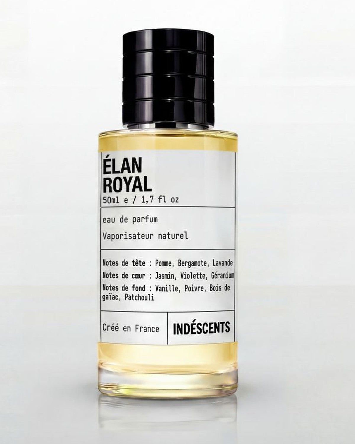 Flacon Élan Royal d'Indéscents, eau de parfum ambrée inspirée de Layton de Parfums de Marly