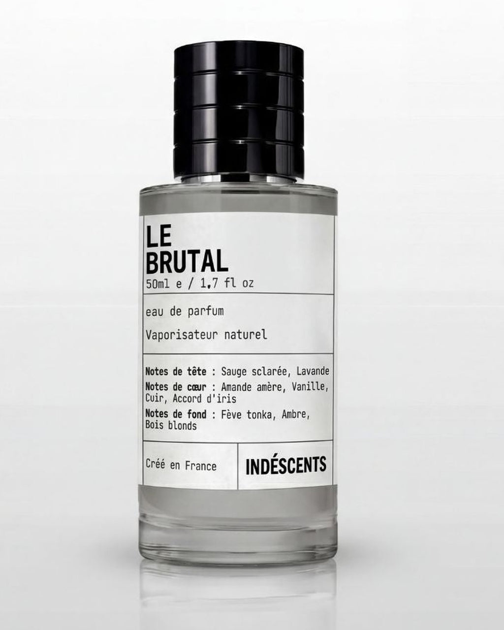 Flacon Le Brutal Indéscents, eau de parfum cuirée inspirée de Tom Ford Fucking Fabulous, 50 ml