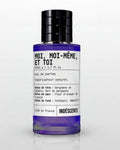Flacon Moi, Moi-Même, Et Toi Indéscents 50 ml, eau de parfum inspirée de YSL MYSLF, jus violet