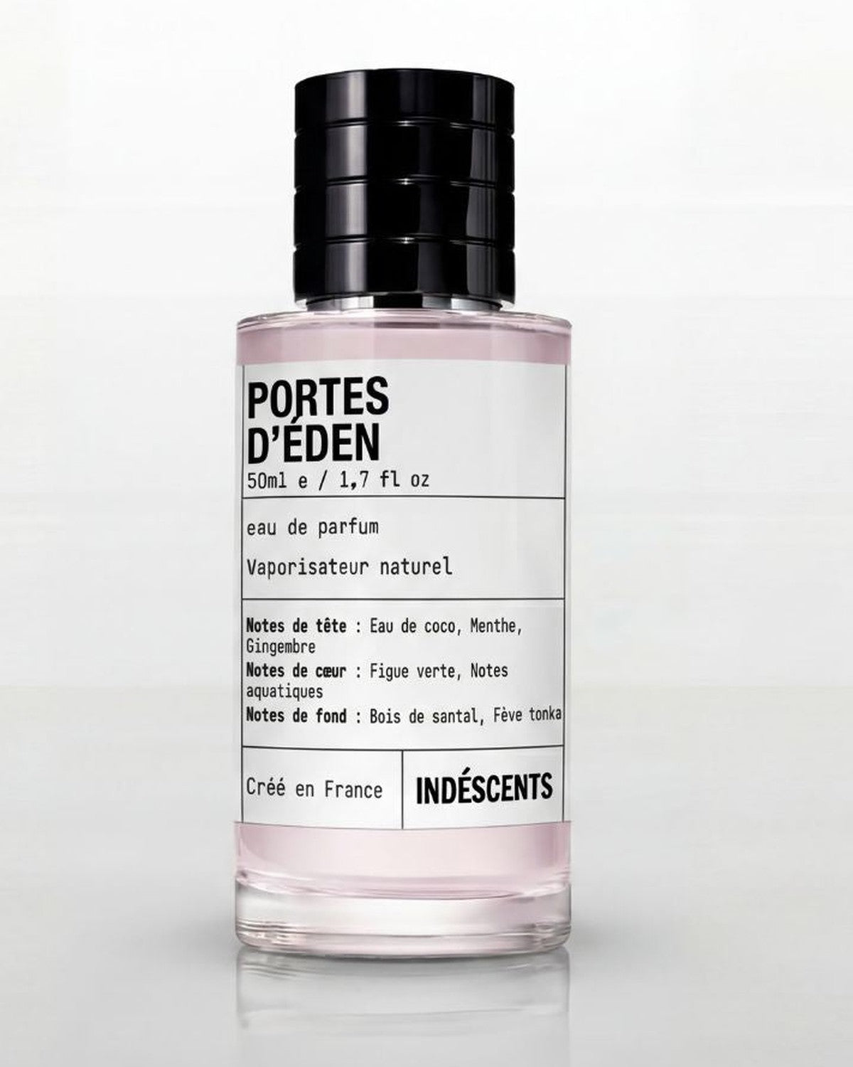 Flacon Portes d'Éden Indéscents, eau de parfum rosée inspirée de Jean Paul Gaultier Le Beau Paradise Garden