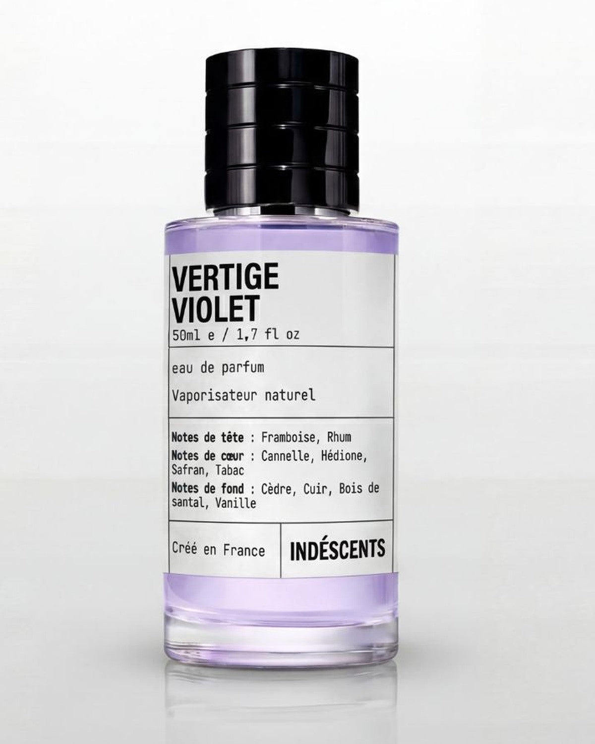 Flacon Vertige Violet Indéscents, eau de parfum lilas inspirée d'Initio Side Effect